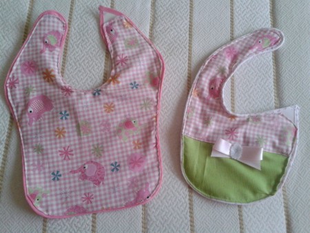 conjunto baberos elefante rosa